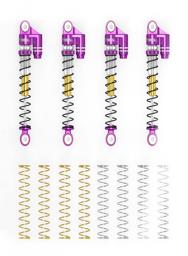 TREAL SCX24 Shocks 43mm Tele Shock Absorber Vibration Damper (4) for 1/24 RC Crawler Car Axial SCX24 Bronco Gladiator C10 Deadbolt Upgrades Parts Accessories (Purple) - Image 3
